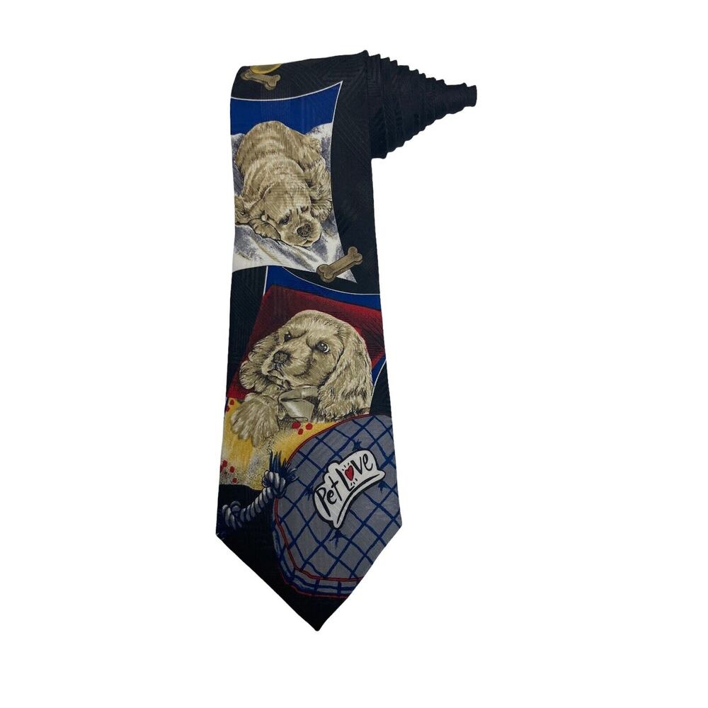 Hallmark Pet Love Cocker Spaniel Puppy Vintage Novelty Necktie